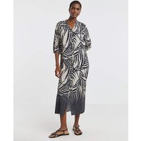 Printed Textured Kaftan Dress Mono Print
