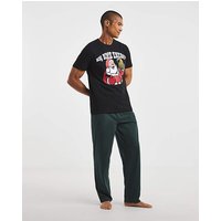 Big Nick Christmas Graphic Pyjama Set Black Green 1XL48 50