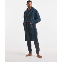 Stripe Fleece Dressing Gown Stripe M39 41