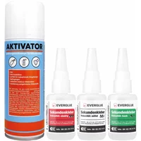 Everglue Sekundenkleber - 3er Set + Aktivator
