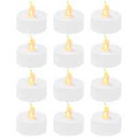 Bambu Lab LED Flame Tea Light Candle Set Warm Yellow - 12 Stk