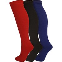 Manbi Essential 3-Pack Ski/Snowboard Socks, UK 4-11 Red/Black/Blue