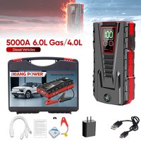 Przenośny rozrusznik samochodowy 5000A Peak 12V, awaryjny wzmacniacz akumulatora, wodoodporny, pyłoszczelny power bank z latarką LED SOS