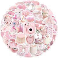 AliExpress NONE 50PCS Simple Cute Pink Sweety Girl Style Graffiti Stickers for Bicycle Hand Account Pencil Case Decals