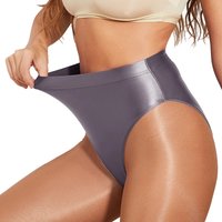 sexy gloss briefs Bikinis tight High waisted fork elasticity Hip lifting swimming trunks Oily smooth underwear