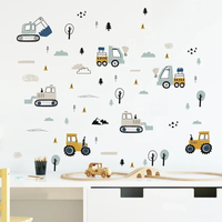 Hand Drawn Cute Cars Cargo Truck Wall Stickers Kids Room Cars Elements Baby Teen Room Wall Decals Playroom kindergarten Nursery