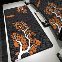 PC Gamer Mousepad Sakura Deskmat Orange & Black Mouse Pad Xxl Big Office Mouse Mat Rubber Non-slip Keyboard Rug Accessories Gift