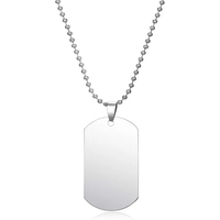 Military Army ID Tag Pendant Pet Cat Dog Tag Badge Man Metal Color Stainless Steel Necklace Charm Women Jewelry Gifts
