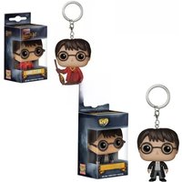 Funko Pop New Harri Potter with Broom Keychain Toy PVC Vinyl Figure Black Red Boy Pocket Pop Keychain Gift Doll Toys