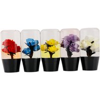 Crystal Rose Gear Shift Knob Underwater Flower Manual Transmission Universal Shifter Lever Head With 3 Types of Adapters (10cm)