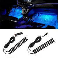 2 in 1 LED Car Neon Light Foot Light LED Interior Decoration Backlight Cigarette Lighter USB Atmosphere Lamp Vehicle Accessories