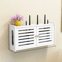 Wall Mounted Wireless Router Rack Living Room Wall-Mounted WiFi Storage Box Wall Decoration Cable Power Bracket Organizer Box