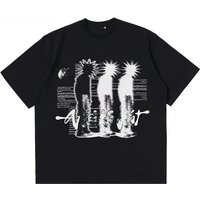 Men Tshirt Cotton Oversized Graphic Print Shadow Y2k Streetwear Top Short Sleeve Tee Hip Hop Harajuku Vintage Aesthetic Clothing