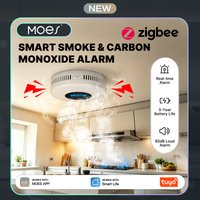 MOES Tuya ZigBee Smoke and Carbon Monoxide Detector 2-in-1 Smart CO Gas Alarm 85dB Siren Home Security App Remote Monitor Sensor