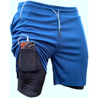 Running Shorts Double Layer Fake Two Piece Men Shorts Drawstring Gym Shorts Fitness Men Jogger Sports Shorts Workout Short Pants