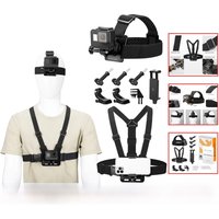 K&F CONCEPT Head Strap Chest Mount Set for GoPro Hero 13 12 11 10 9 8 7 6 5 4 Session DJI Osmo Action Cameras Accessories Kit