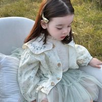 2025 Spring New baby girls' set Sweet Floral Coat Baby Stylish Versatile Cute Mesh Princess Skirt