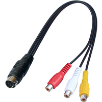 4 Pin S-video to 3 x RCA Female Phono Lead Audio / Video AV Cable For Net Media Player