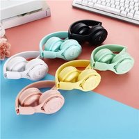 Macarone Wireless Bluetooth Headphones Y08 HIFI Surround Sound Foldable Laptop Headsets with Mic for Children Anime Cartoon