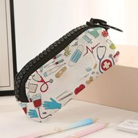 1pc, Large Zipper Medical Supplies Pattern Printed Makeup Bag Large Zipper Stationery Pencil Box Suitable for School Supplies