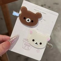 Kawaii Rilakkuma Cartoon Hairpin Sweet Decoration Student Bangs Side Clip Versatile Girls Birthday Gifts Creative Accessories