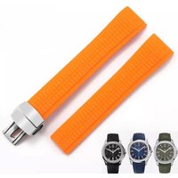 Soft Rubber Watch Band Aquanaut Fits For Patek Philippe Silicone 5164A 5167A 5168A 21mm Folding Buckle Watch Straps