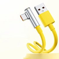 120W 6A USB-C Elbow Fast Charging Data Cable For Playing Game For Samsung S24 Xiaomi 14 Huawei Android Phone Charger Type C Cord