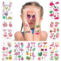 10sheets Flamingo Temporary Tattoos Sticker Waterproof Fake Tattoos Hawaiian Summer Tropical Luau Birthday Flaming Party Decor