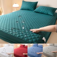 Waterproof Mattress Protector Cover Bed Fitted Sheet Single/Double/135/150/160 Muti Size Gray/White/Blue/Red No Pillowcases