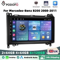Podofo Android Car Radio Multimidia Video Player Navigation GPS For Mercedes-Benz B200 2008-2011 2din WIFI Carplay Head Unit
