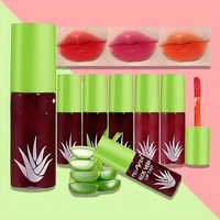 6 Color Aloe Vera Liquid Lipstick Set Color Changing Lip Gloss Lasting Moisturizing Lip Tint Beauty Korean Cosmetics Makeup Tool
