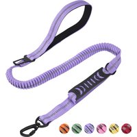 Tactical Dog Leash Heavy Duty Reflective Strong No Pull Bungee Leash for Medium Large Dogs with Comfortable Padded Double Handle