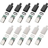 10Pcs/lot USB Type C Male Plug 24 Pin Connector Soldering DIY Data Charging Cable Repair Assembly USB Type C Plugs Adapter