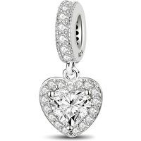 Orginal Real 925 Sterling Silver Love Red Heart Charms Beads Pendant Safety Chain Fit Pan Bracelets DIY Making Fine Jewelry