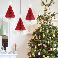 Honeycomb Ball Christmas Hat Christmas Tree Decoration Lantern Paper Flower Pendant Scene Layout Xmas Ornaments