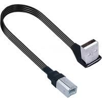 5CM-3M Right Angled USB 2.0 A Male to straight B Male 90 degree Printer Scanner computer Cable 10CM 20CM 30CM 50CM 1M 2M