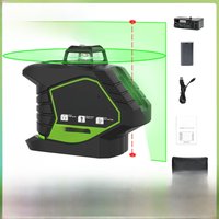 Huepar 5 Lines Green Laser Level Self-Leveling Cross Line With 2 Plumb Dots 360° Coverage Lithium Laser Tools 6211CG