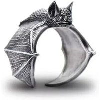 Halloween Vintage Bat Design Wing Rings for Women Men Adjustable Opening Punk Rings Party Cosplay Jewelry Gifts
