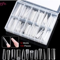 BNG 98/145Pcs Dual Form Nail Mold Set Full Cover Nail Extension Tip Acrylic Top Forms Quick Building Molds for Poly Nail Gel