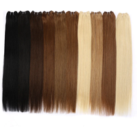 BHF Straight Human Hair Weave Bundles Indian Remy Human Hair Extensions 100g Weft Ombre Blonde Color 16" to 28"