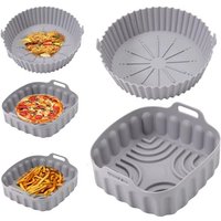 Air Fryer Silicone Basket Tray 20/23cm Round Square 4/5/6/8 Liters XXL Shape Airfryer Case Protector Pan Mold Oven Baking Liners
