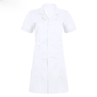 Women Adults Lapel Collar Medical Uniforms Button Front Hospital Nurse Scrub Lab Coat Uniform Dress Up for Halloween Cosplay