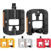 AliExpress riro LITEPLUS Folding Bicycle Pedals Foldable Pedals Bicycle Aluminum Alloy Pedals Anti-skid Spikes With Reflector