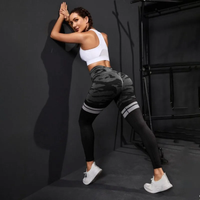 AliExpress MODX Stripe Camo Leggings Women Seamless Knit Tights High Waist Hip Liftting Outdoor Running Cycling Fashion Slim Yoga Fitness Pants