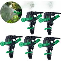 5Pcs ABS Sprinkler Head Adjustable 0-For 360 Degree 34Ft-60Ft Spray Distance Lawn Water Sprinklers Garden Irrigation Supplies