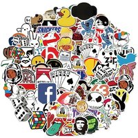 AliExpress Bandai 10/53/106Pcs Cool Fashion Brand Logo Stickers DIY Skateboard Laptop Luggage Bike Motorcycle Phone Car Sticker Decals