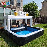 Outdoor Backyard Pvc Inflatable Pool Bar Custom Drinking Party Tent Large Pub Inflatable Bar Pool House With Blower for Parties