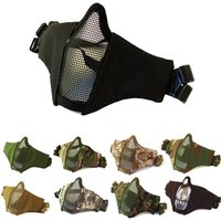 Adjustable Military Tactical Protective Mesh Half Face Mask Tactical Lower Face Protective Mask for Hunting Paintball CS