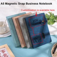 1PC A5 magnetic clasp business notebook, A5 hardcover leather sketchbook, 200 pages of thick blank paper, unisex, lineless for d