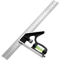 Combination Try Square Engineers Set Square, Stainless Steel Angle Ruler 12Inch/300mm Adjustable Carpentry Square 45/90° Degree